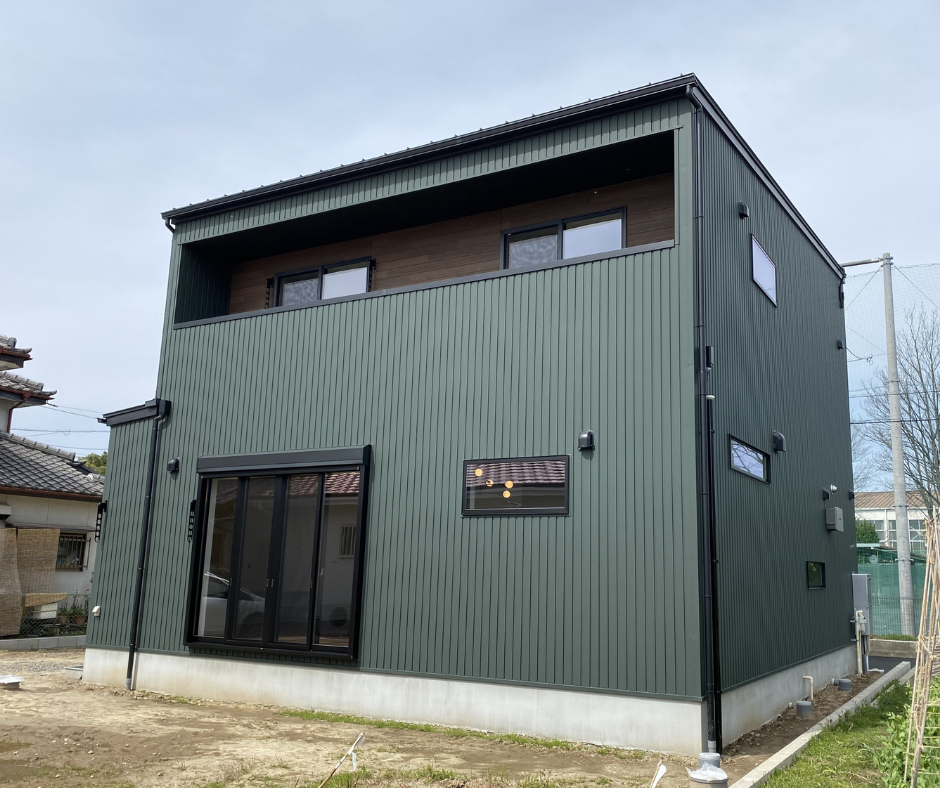 【一宮市】【工務店】深みのあるグリーンが美しい、スタイリッシュな外観の住まい